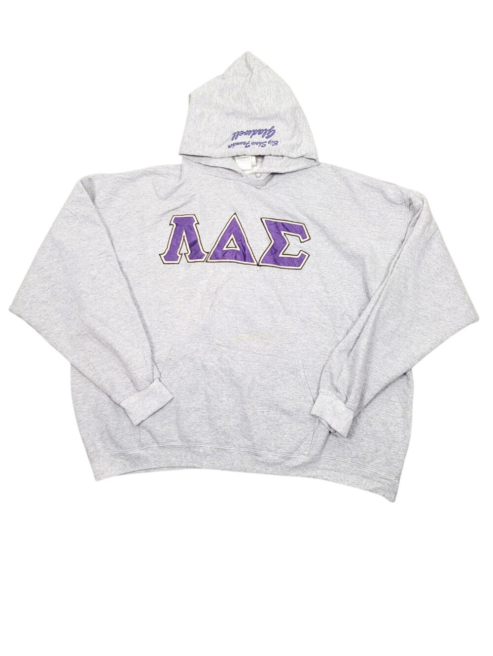 Y2K Grey & Purple Greek Letter Hoodie Top Size: XL